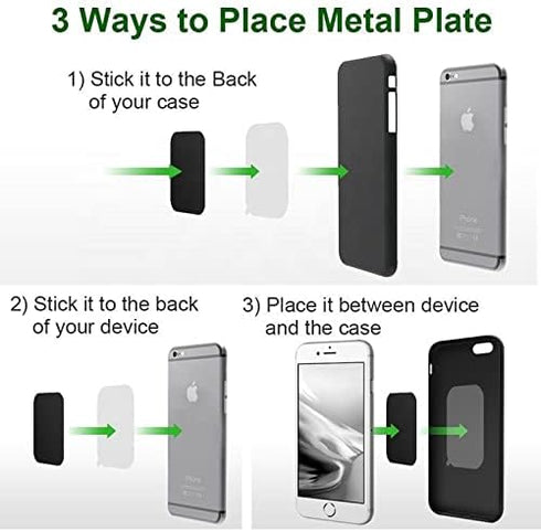 SALEX Replacement Metal Plates Set for Magnetic Car Phone Holder, Wall & Air Vent Mount, 4 Pack