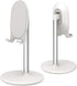 Bright Stone Adjustable Phone Stand for Desk, Compatible with 4"-12.9" Phones/Tablet/iPhone/iPad/Switch (White)