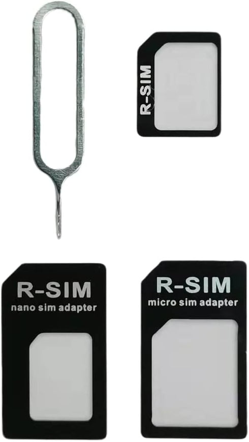 Granvela 4-in-1 1 Pack SIM Card Adapters, SIM Converter Kit Nano/Micro/Standard with Tray Eject Pin for iPhone, Android