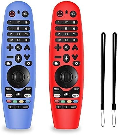 2 Pack Silicone Remote Cover for LG Magic Remote - Lightweight Protective Case with Lanyard