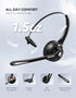 TECKNET Wireless Headset, Bluetooth Headphones with Noise Cancelling Microphone, Hands-Free for Cellphone/PC/Home