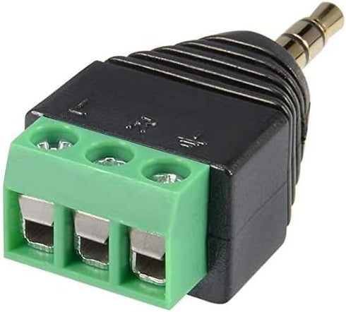 5 Pieces 3.5mm Stereo Audio Male to AV 3-Screw Terminal Female Phoenix Adapter Connector