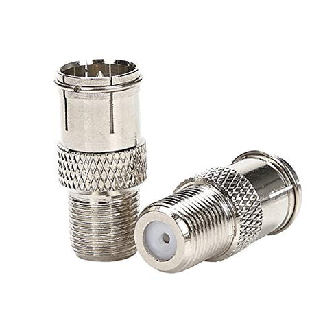 RG6 Compression F Type Connector Quick Push on Coax Cable Adapter Nickel Plated Pack of 5