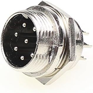 Aviation Plug Connector, 10 Pairs Male Female Panel Metal Wire Connector, 16mm Socket (8 Pins 10-Pack)