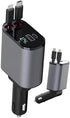 Retractable Phone Charger - Fast Car Charger USB C, 4 in 1 Retractable Car Charger for Apple and Android USB C - Car