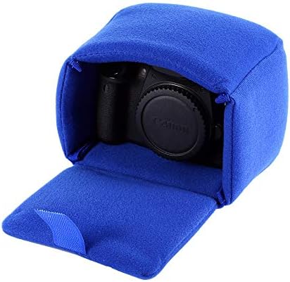 Tbest Thin Camera Bag Insert, Padded Shockproof Foldable Protective Bag for DSLR Camera (Blue)