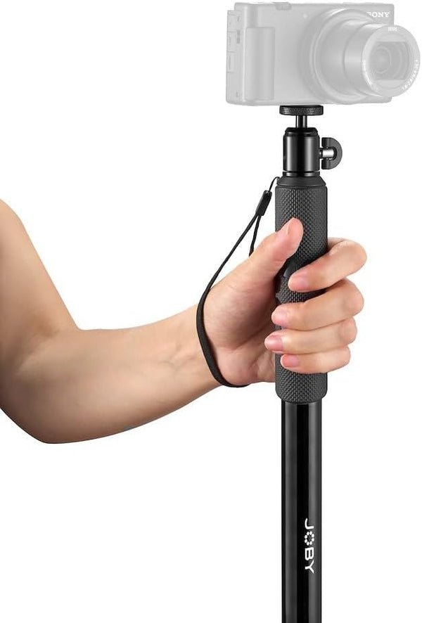 JOBY Compact Monopod 2-in-1, Camera/Action Cam with Ball Head, Universal ¼-20” Mount Compatible with GoPro, DSLR
