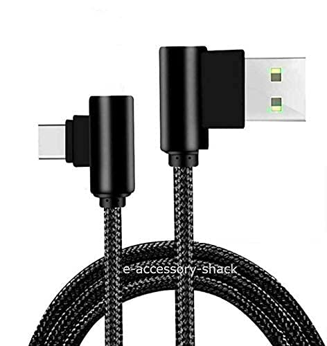 3 Pack 10FT 90 Degree Right Angle Braided USB-C to USB-A Fast Charging Cable for Samsung Galaxy S23 S22 S21 S20 Ultra