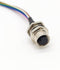 M12 8Pin Female Connector Cable, A Coded Straight Back Mount, 1M Waterproof Female Aviation Socket