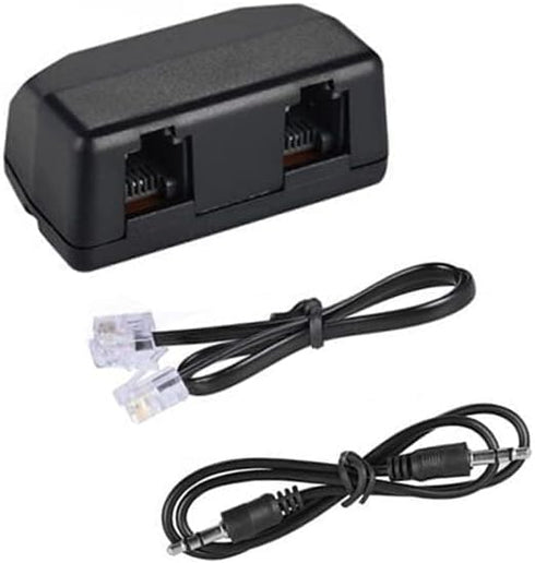 eoqo RJ11 3.5mm 2-Pack Analog Telephone Adapter Splitter for Telephone & Voice Recorder, Dual Ports