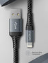 Lightning Cable 6 FT 3Pack, 6 Foot Certified iPhone Charger Braided Black USB Charging Cord for iPhone 14/13/12/11