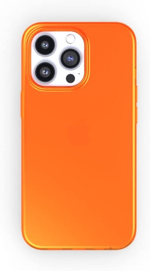 FELONY CASE - iPhone 12 Pro Max Neon Orange Clear Protective Case, TPU and Polycarbonate Shock-Absorbing Cover