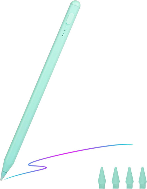 Stylus Pen for iPad with Tilt-Pressure Sensitivity, 20-Minute Fast Charging for 2018-2023 iPad/Mini/Pro/Air (Green)