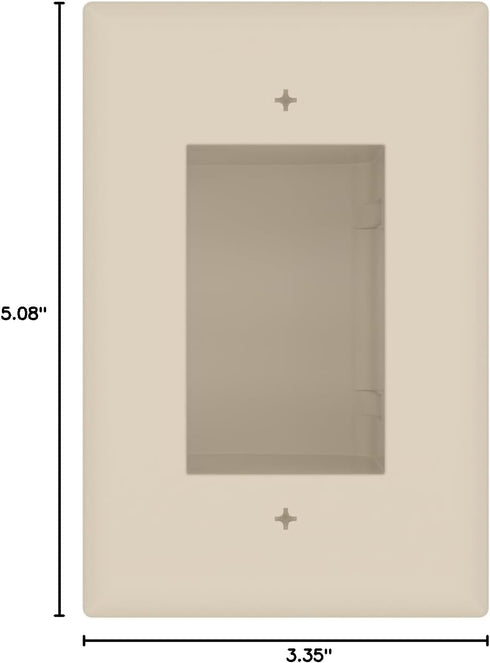 DATA COMM Electronics Easy Mount Recessed Low Voltage Cable Plate, 45-0008-LA, Lite Almond