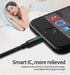 mcdodo 6FT/1.8M Smart LED USB Data Cable: Auto Disconnect & Recharge, Nylon Braided, Compatible with New Phones (Black)