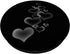 Black and White Hearts Love Sign PopSockets Swappable PopGrip (Black)