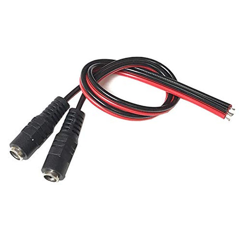 HiLetgo 20pcs DC Pigtail Adapter Power Connectors Cables, Male & Female 2.1mm x 5.5mm for CCTV Surveillance