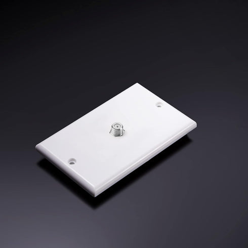 Weewooday 4 Pieces Coax Wall Plate, 1-Port TV Cable Cover Outlet Plate with F-type Connector Coaxial Cable, Screws