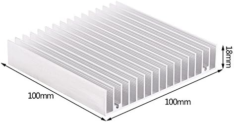 Aluminum Heat Sink 100x100x18mm - 16 Fins for Transistor Semiconductor Devices Cooling