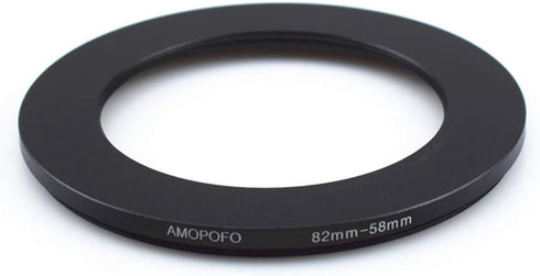 82 to 58mm Metal Step Down Rings Filter Adapter for UV, ND, CPL, Compatible with All 82mm Camera Lenses & 58mm