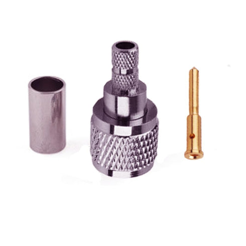 Mini-UHF Male Crimp Plug for 50 Ohm RG58 lmr195 Cable, 5 Pack