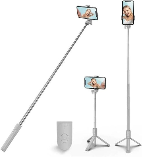 PINHEN Selfie Stick Tripod,3 in 1 Extendable 360 Rotation Tripod Stand with Detachable