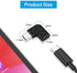 USB C Right Angle Adapter (3 Pack), 90 Degree USB Type-C Male to Female, Supports 100W Quick Charge, Black