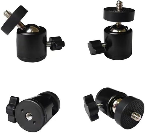 ThtRht 3 Pack 1/4'' 360 Mini Ball Head Screw Swivel Tripod Head Mount Degree Rotating Base Adapter Ballhead for Camera