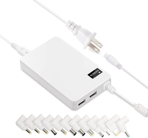 Universal Laptop Charger 90W 65W 45W with 12 Tips for HP, Acer, Lenovo, Dell, Samsung, Sony, IBM, Fujitsu, White