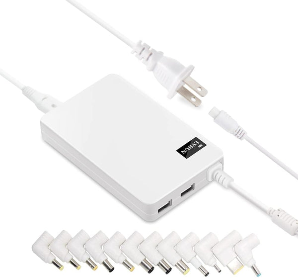 Universal Laptop Charger 90W 65W 45W with 12 Tips for HP, Acer, Lenovo, Dell, Samsung, Sony, IBM, Fujitsu, White
