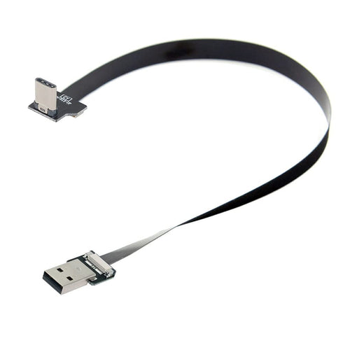 xiwai 2.0M USB 2.0 Type-A Male to USB-C Type-C Male Data Flat Slim FPC Cable for FPV, Disk & Phone