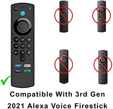 Firestick Remote Cover Case, Compatible with 3rd Gen 2 Pack Fire TV Stick, Glow in The Dark Silicone Sleeve