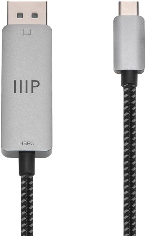 Monoprice USB-C to DP Cable, 6 Feet, 8K@60Hz, Compatible with MacBook Pro/Air, iPad Pro, USB-C Port Android