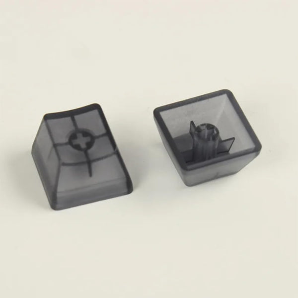 OEM Profile Blank Keycaps, ABS Frosted Transparent 1U R4 Keycap for MX Switches Mechanical Keyboard (Transparent Black,