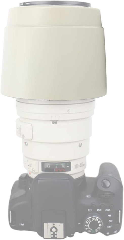 Zyyini ET-83C Lens Hood, ABS White Reversible Camera Lens Shade for EF 100-400mm f/4.5-5.6L is USM Lens