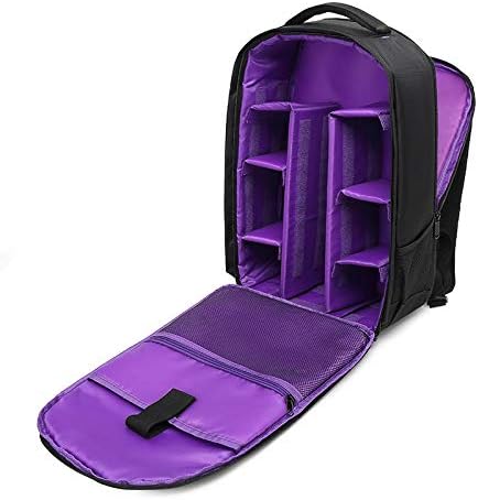 Waterproof Large Camera Backpack Shoulder Bag for Canon Nikon Sony SLR/DSLR Digital Lens, Purple Travel Case