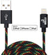 NRGPower Premium 3ft Nylon Braided USB Cable with Lightning Connector, MFi Certified for iPhone, iPad, Rasta