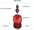Adesso S8 Ergonomic iMouse - Retractable Optical USB Mouse (Red)
