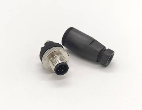 M12 Cable Connector, Circular Waterproof Aviation Plug, 5 Pin Male A-Code