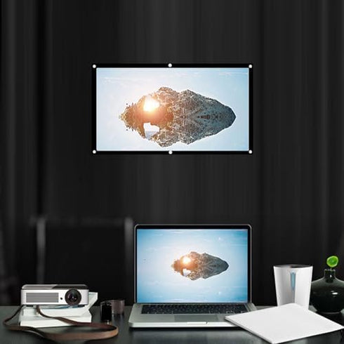 VBESTLIFE 60inch 16:9 60 inch Thicken Portable Non Crease Foldable Projection Screen,Soft White Polyester Projector