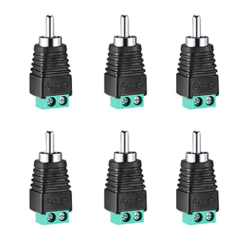 RCA Plugs for Speaker Wire, RCA to AV Screw Terminal Connector, Solderless Adapter for Audio/Video