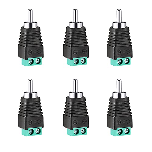 RCA Plugs for Speaker Wire, RCA to AV Screw Terminal Connector, Solderless Adapter for Audio/Video
