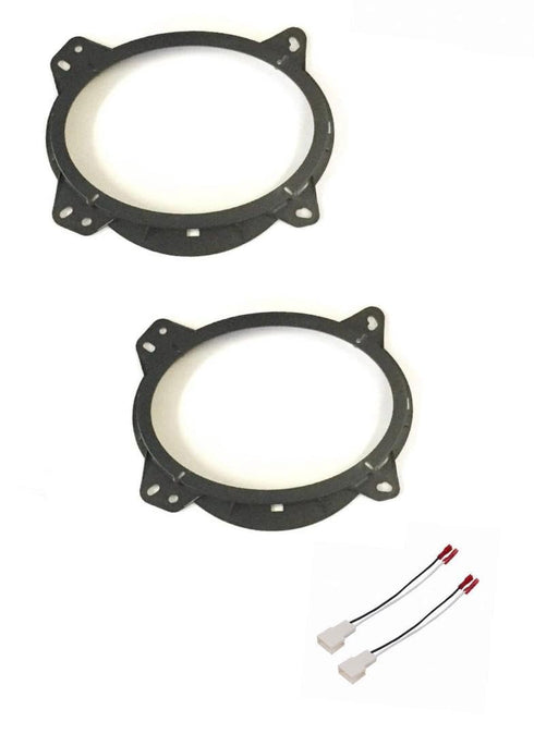 6x9 Front Door Car Stereo Speaker Install Adapter Plates and Speaker Connection Wire Harness Made for 2007-2014 Toyota FJ Cruiser and 2008-2014 Toyota Land Cruiser