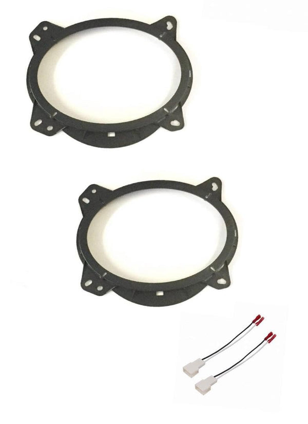 6x9 Front Door Car Stereo Speaker Install Adapter Plates and Speaker Connection Wire Harness Made for 2007-2014 Toyota FJ Cruiser and 2008-2014 Toyota Land Cruiser