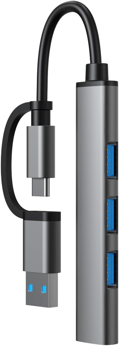 iPartsleader 4-in-2 3.0 3 2.0 15 Pro,Xbox,PS5,XPS USB-C Hub, Featuring USB and USB Ports, Adapter Compatible with USB-C