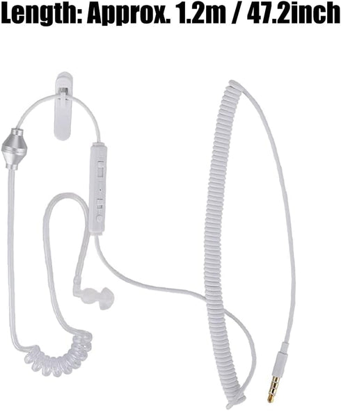 Wireless Bluetooth Earphone, Monaural 3.5mm Headphone, Air Tube In-Ear Antiradiation Stereo Headset, Flexible Design