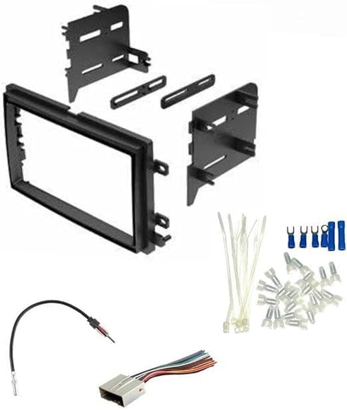 Double DIN Car Stereo Radio Kit, Wire Harness, Antenna Adapter, and Install Parts Made for Ford: 2004-2008 F-150 (2004 No Heritage), 2005-2010 Super Duty F-250/350/450/550 -Will not retain Factory Sub