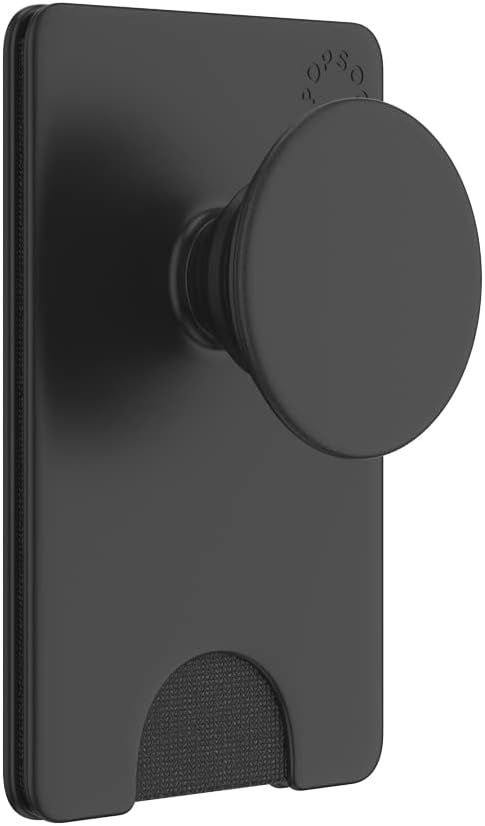 PopSockets Phone Wallet with Expanding Phone Grip, Card Holder, Solid PopWallet - Black