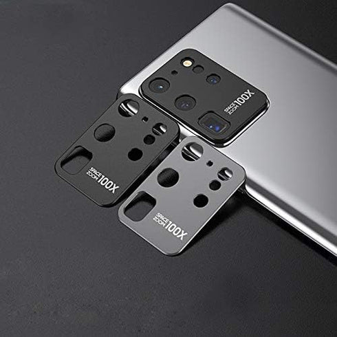 Samsung S20 Ultra Camera Lens Protector Case - 2 Pack Alloy Metal Protective Cover, Easy Installation (Black)