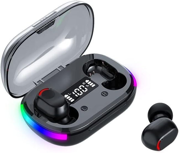 BD&M Wireless Earbuds, HiFi Stereo Gaming Earbuds with Digital LED Display, TWS Bluetooth Headphones for Sports, Work,